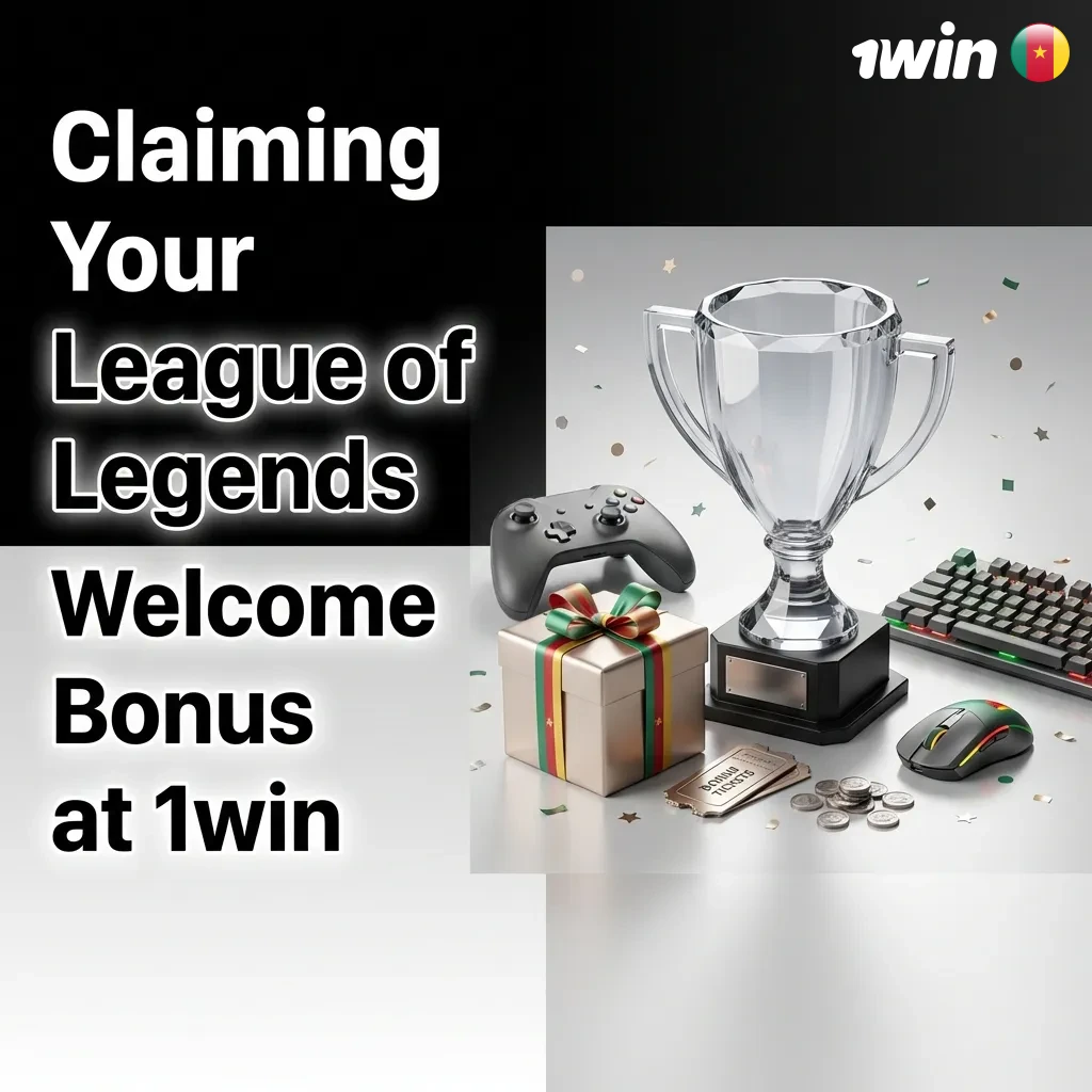 League of Legends betting welcome bonus guide showing 500% offer up to 363,790 XAF for new players in Cameroon at 1win