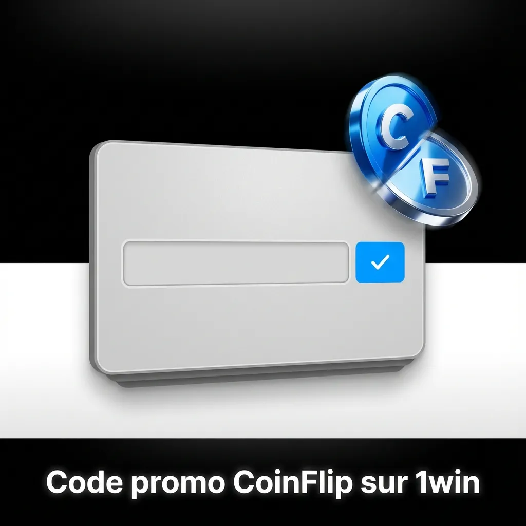 Bannière 1win CoinFlip affichant le code promo COINCM et où l’entrer à l’inscription ou dans la section Bonus.