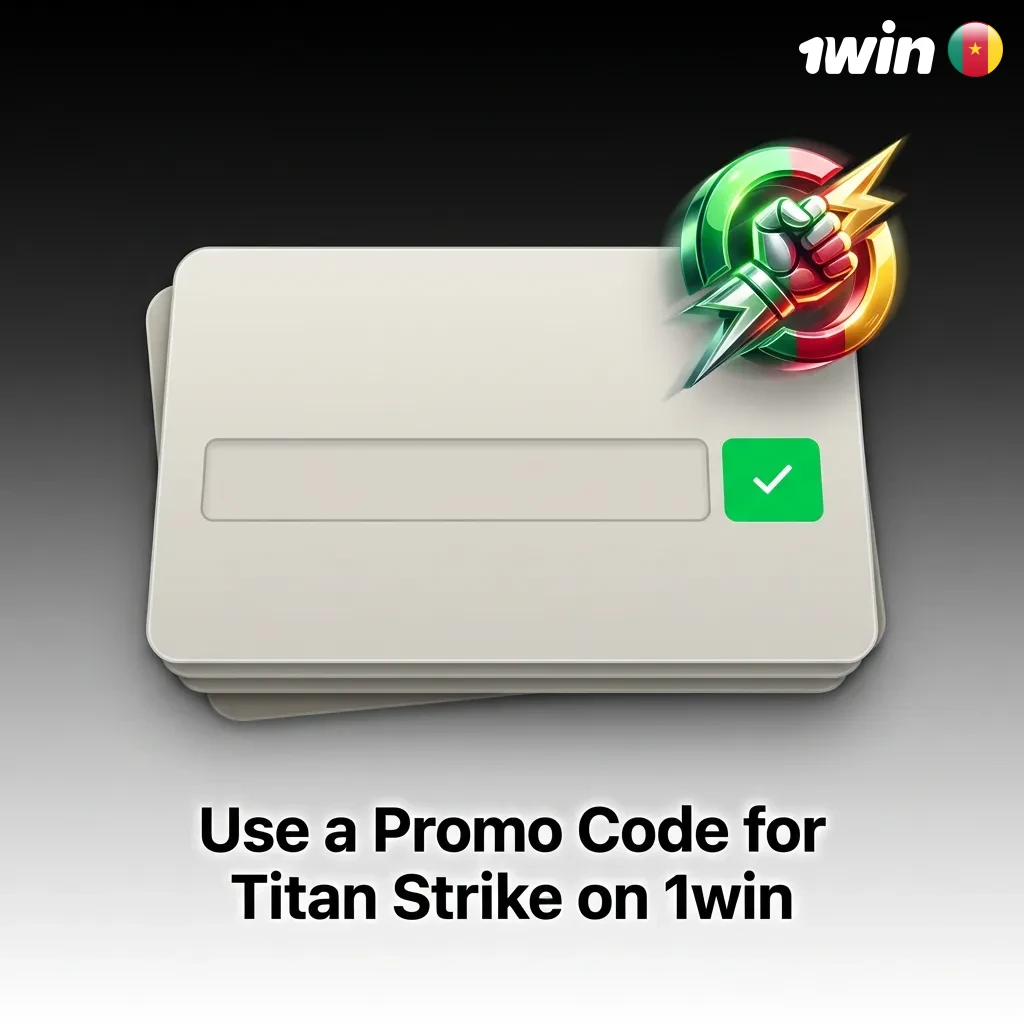 Titan Strike promo code CASINOBONUS displayed on 1win casino registration page for bonus funds and free spins in Cameroon