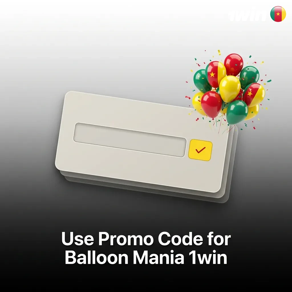 Players entering promo code BALLOON500 on 1win to unlock bonuses for Balloon Mania game
