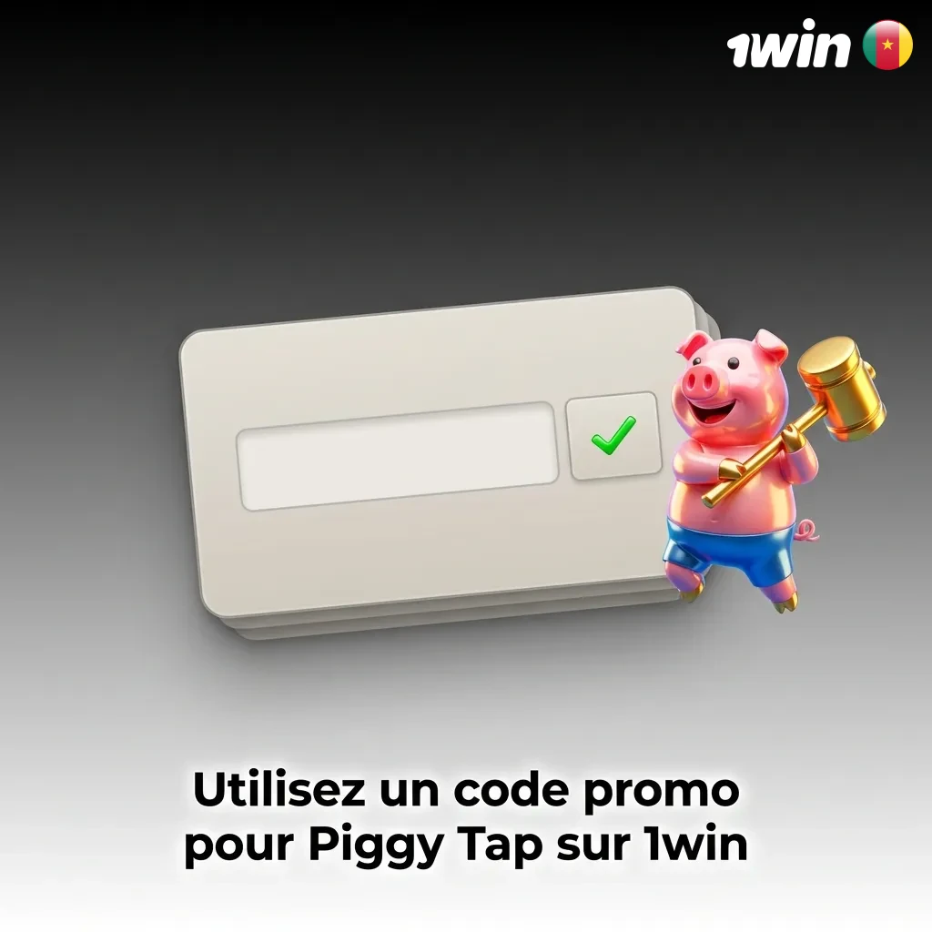 Players entering promo code PIGGY500 on 1win to receive bonus for Piggy Tap game